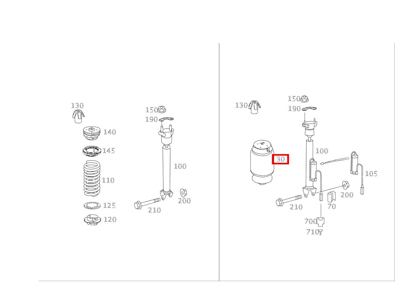 Luftfeder HINTEN LINKS UND RECHTS R 500/550 L 4MATIC 251