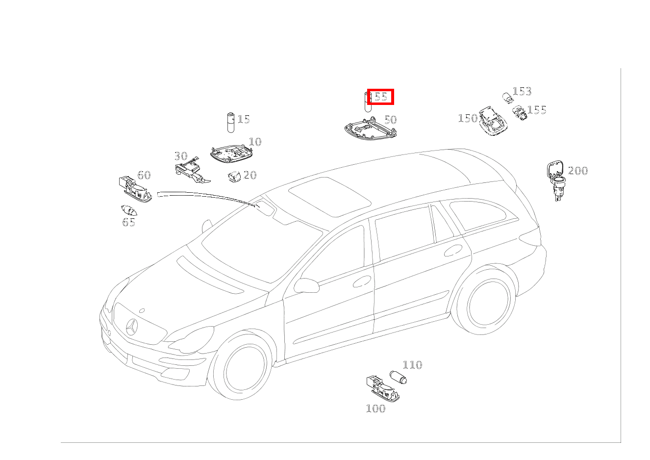 Glühlampe INNENLEUCHTE HINTEN; 12V-6W R 500 L 251