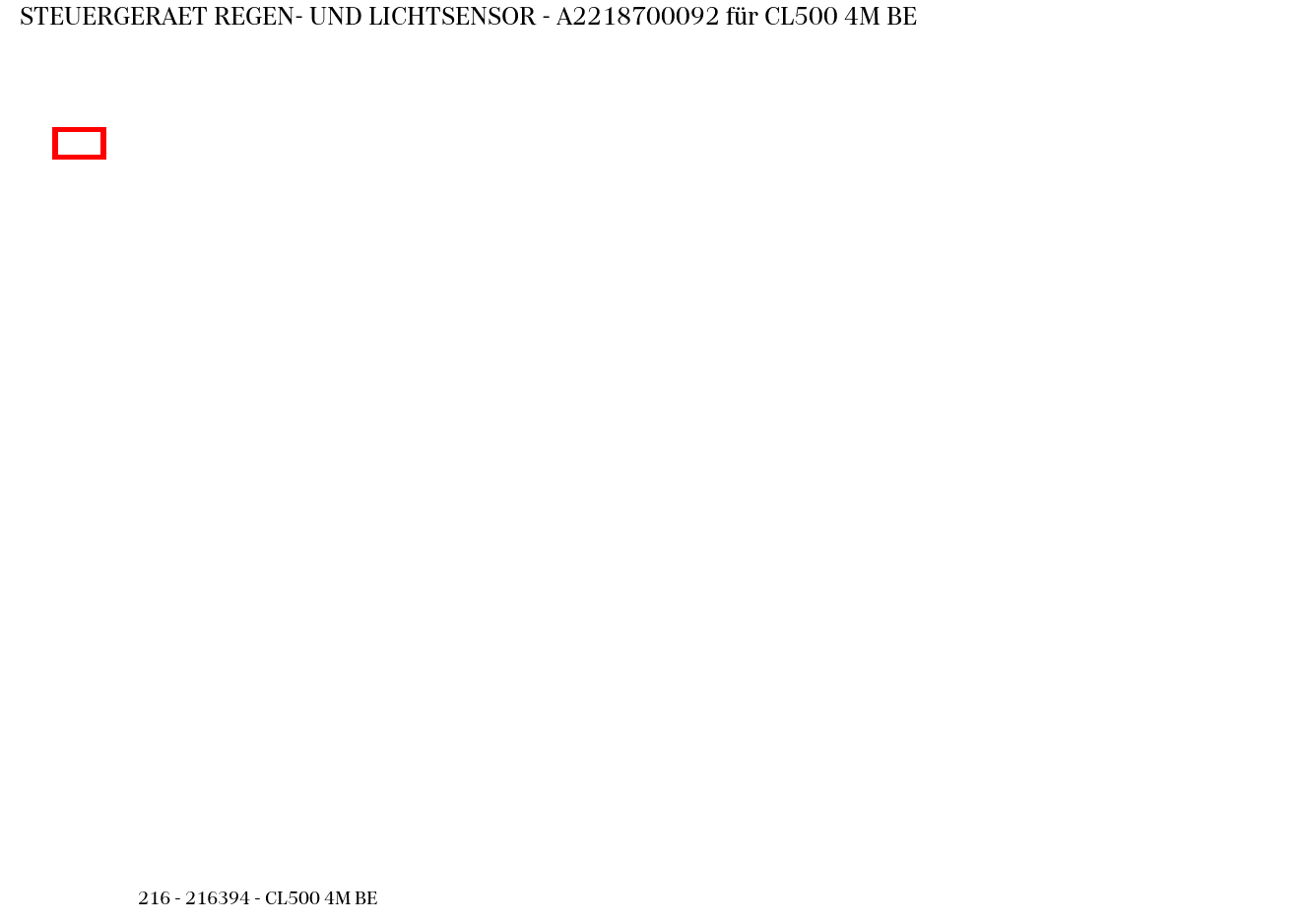STEUERGERAET REGEN- UND LICHTSENSOR CL500 4M BE 216