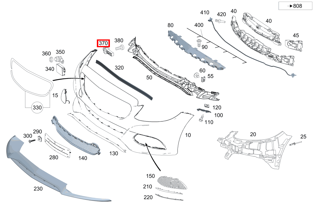 Stossfaengerseitenführung Links und rechts C 300 4MATIC 274920 205 Stossfaengerseitenführung Links und rechts C 300 4MATIC 274920 205