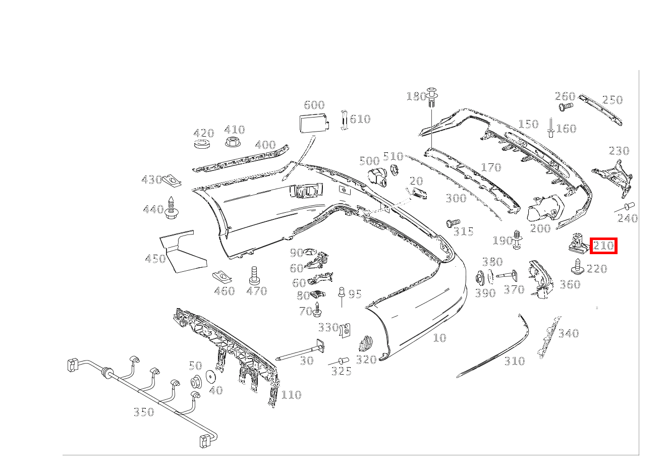 KUNSTSTOFFMUTTER Endrohr links CLS350CDI S 218