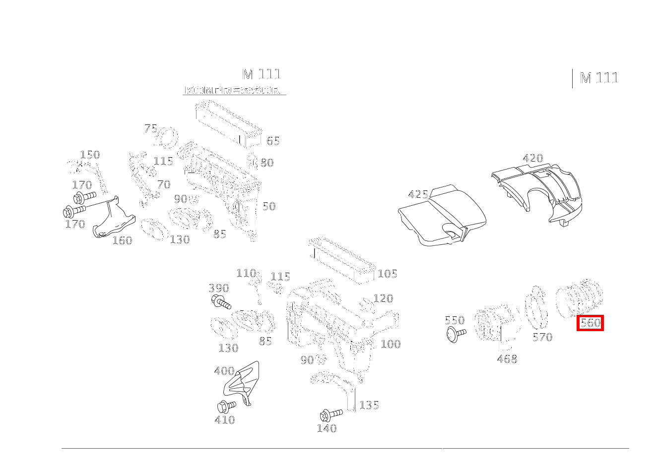 Manschette LUFTMASSENMESSER CL 230 Kompressor 203 Manschette LUFTMASSENMESSER CL 230 Kompressor 203