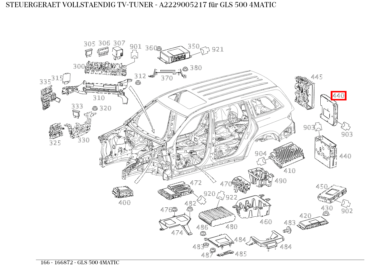 Steuergerät vollständig TV-TUNER GLS 500 4MATIC 166 Steuergerät vollständig TV-TUNER GLS 500 4MATIC 166