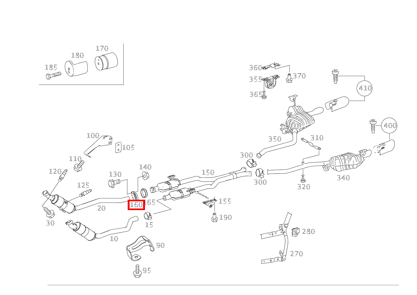 Flansch Katalysator an Auspuffrohr vorn R 500 4MATIC Limousine 251