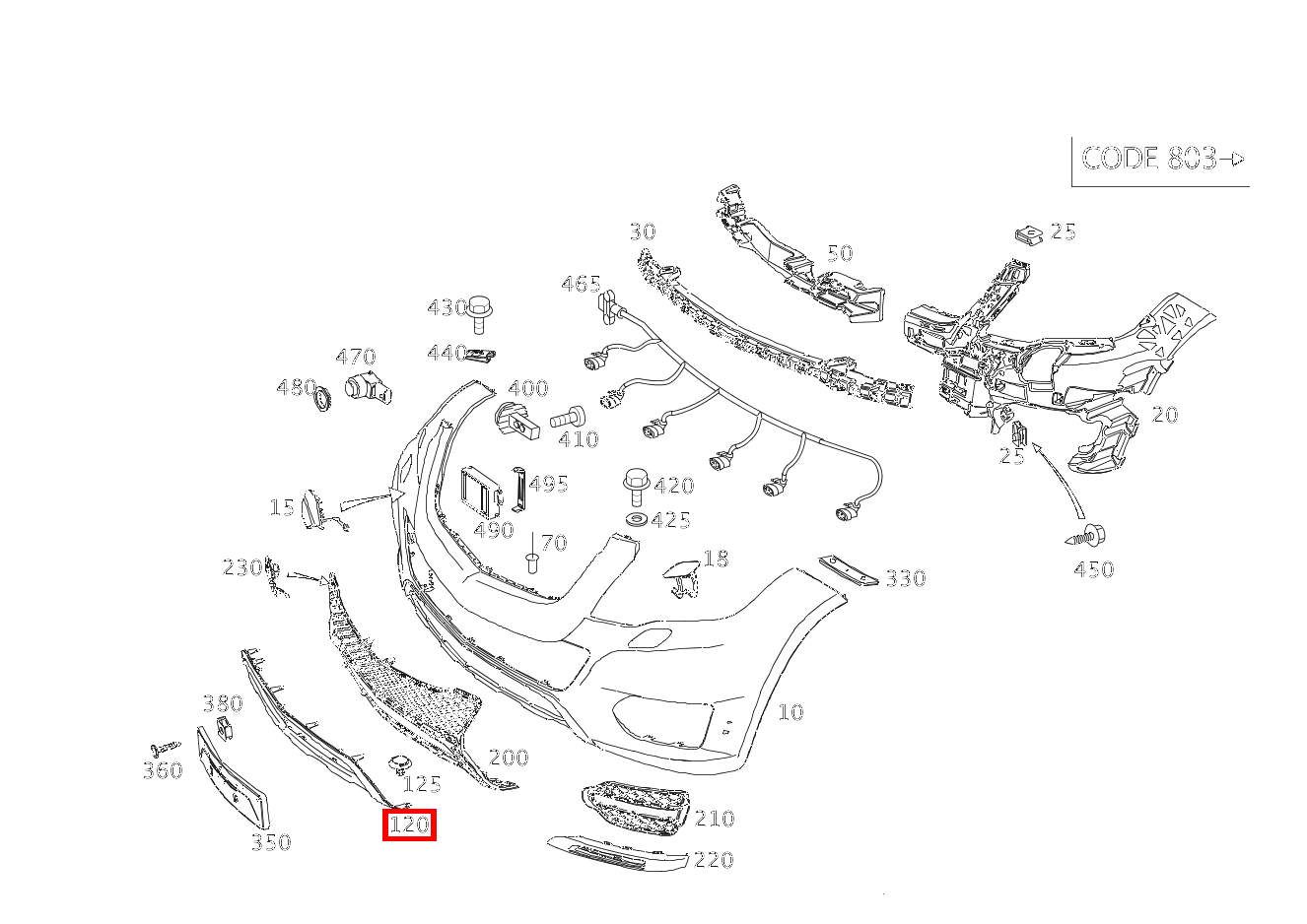 Abdeckung Stossfänger GLK220BT 4M 204