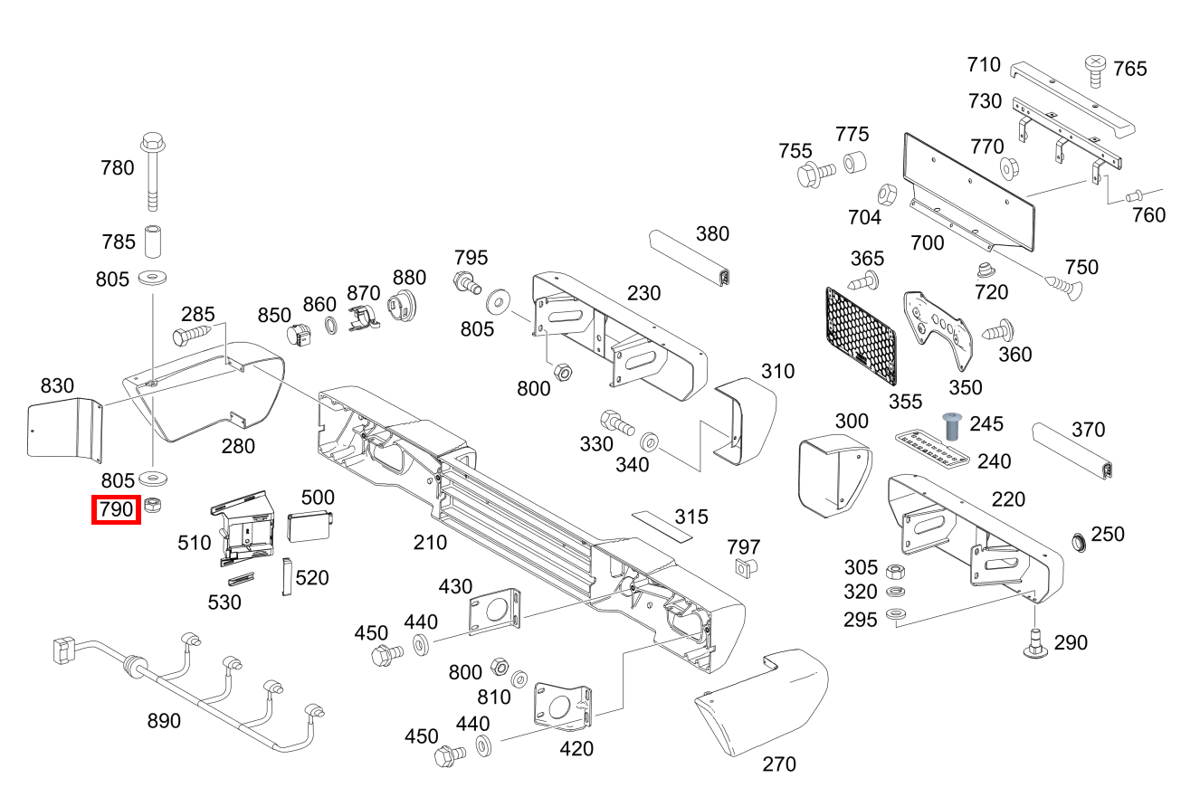Mutter Befestigung an Aufbau; M6 G 500 Off-Roader lang BCA 463 Mutter Befestigung an Aufbau; M6 G 500 Off-Roader lang BCA 463