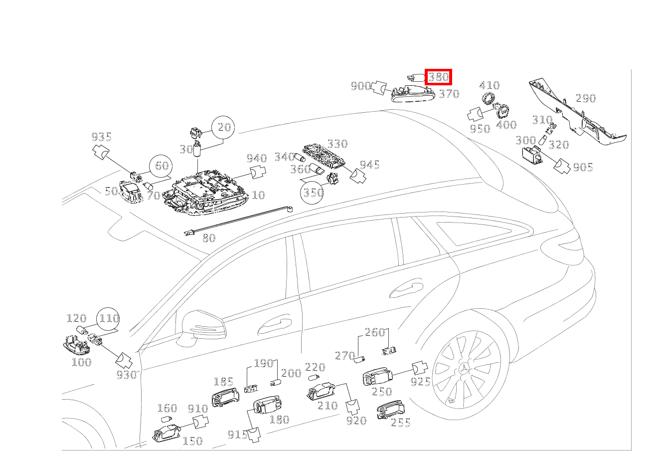 Glühlampe INNENLEUCHTE KOFFERRAUM; 12V-6W CLS 250 Shooting Brake BlueTEC 4MATIC 218
