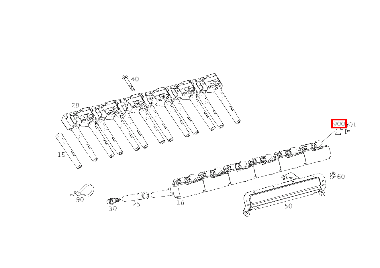 Stecker Zündspule T1/1-T1/12; 4 PIN S 600 MAYBACH 222