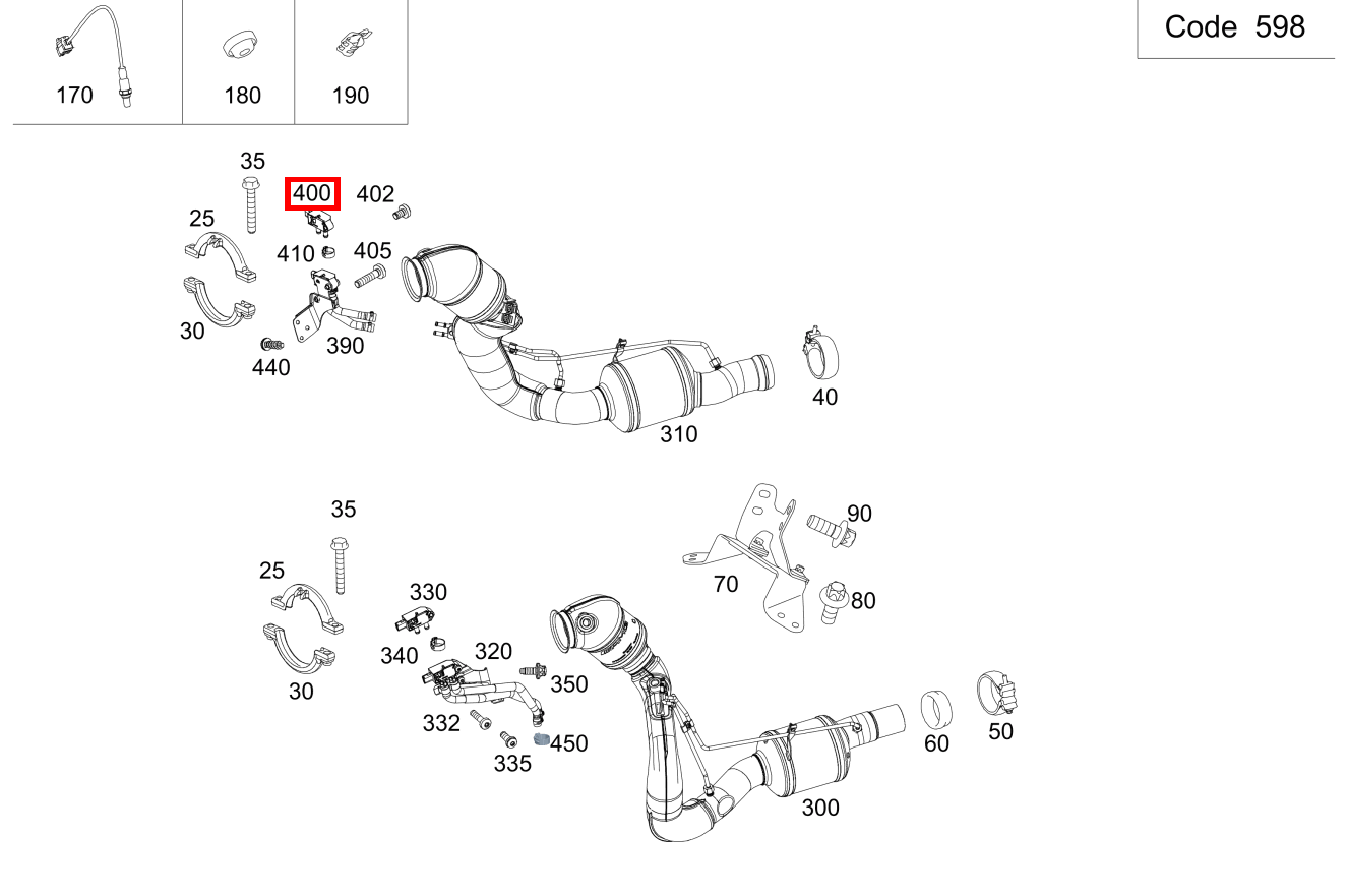 DIFFERENZDRUCKSENSOR Rechts Mercedes-AMG GT S Roadster 190