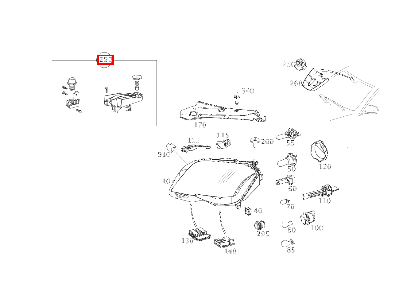 Reparatursatz Halter REPARATURLOESUNG FUER SCHEINWERFER LINKS GLK220BT 4M 204 Reparatursatz Halter REPARATURLOESUNG FUER SCHEINWERFER LINKS GLK220BT 4M 204