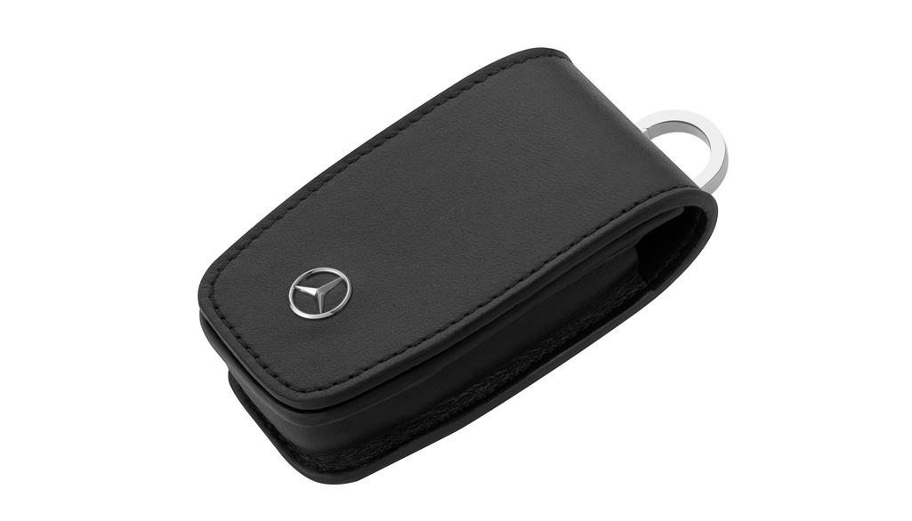 Schlüsseletui schwarz, Rindleder / Edelstahl Schlüsseletui schwarz, Rindleder / Edelstahl