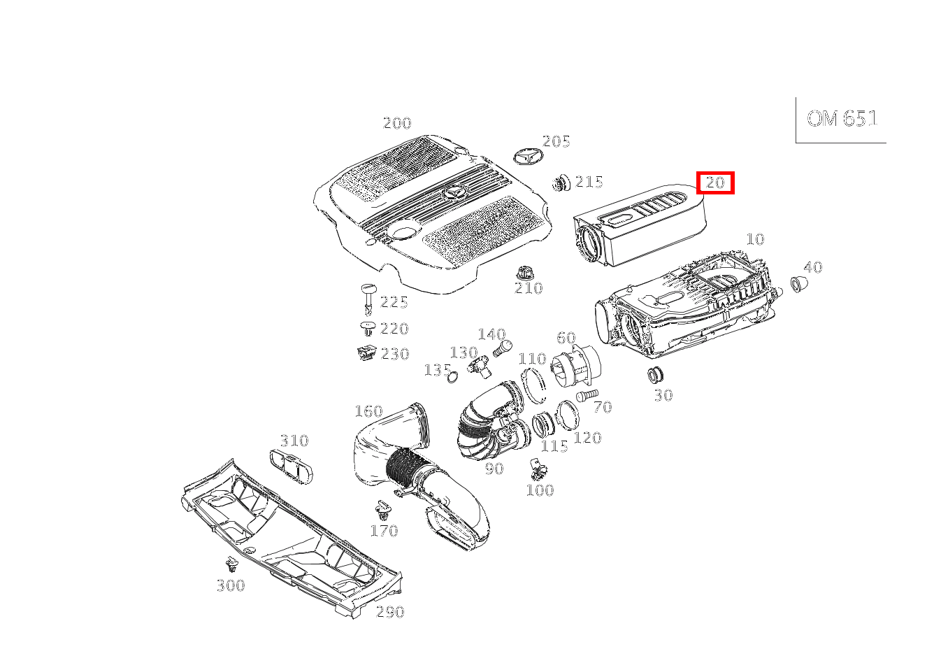 Luftfiltereinsatz C250CDI BE C 204