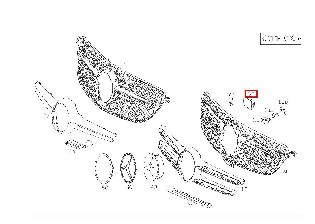 Radarsensor MITTE ML/GLE 350 4MATIC 166 Radarsensor MITTE ML/GLE 350 4MATIC 166