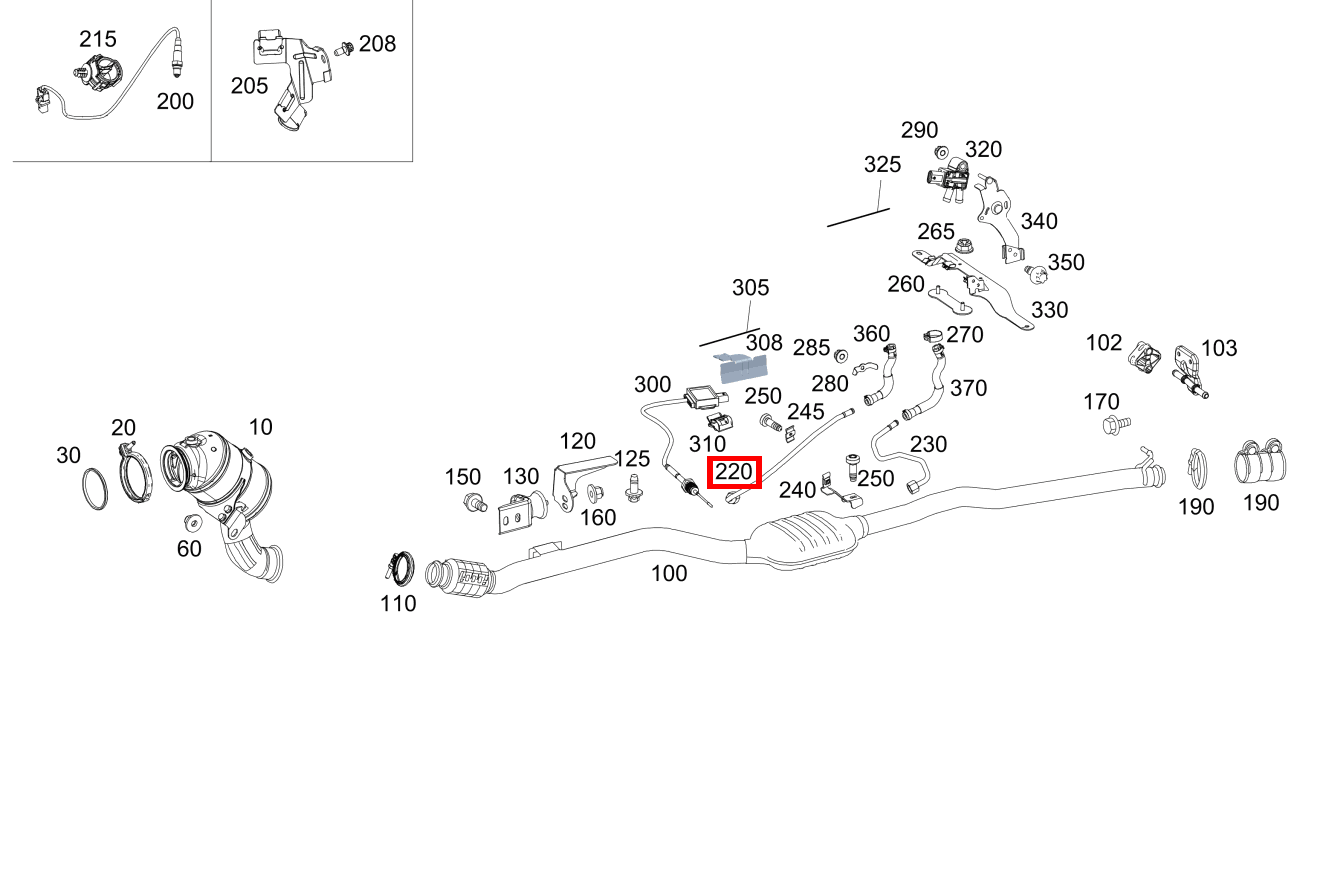 Druckleitung Ottopartikelfilter vorn GLC 200 4MATIC 293 Druckleitung Ottopartikelfilter vorn GLC 200 4MATIC 293