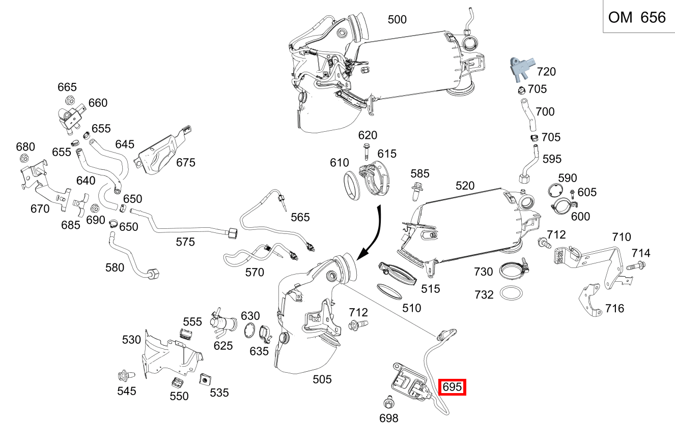 Nox-Sensor Vorkatalysator E 400 T d 4MATIC All-Terrain 213