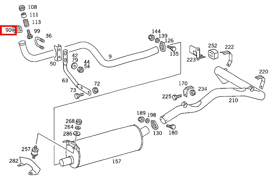 Flansch AUSPUFFROHR VORN AN AUSPUFFKRUEMMER 240 GD 461