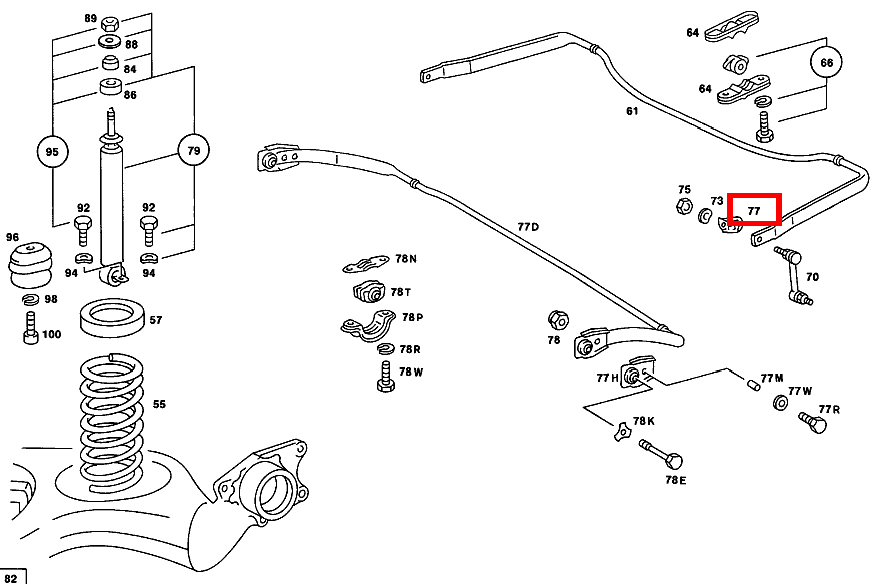 ABWEISBLECH DREHSTAB AN HINTERACHSE für SLC 107, /8 115, SE 116 
