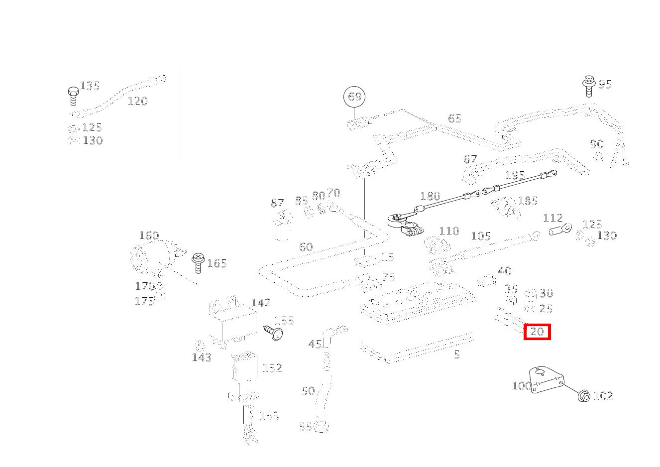 Befestigungsschiene BATTERIEBEFESTIGUNG 416 4X2 3550 460