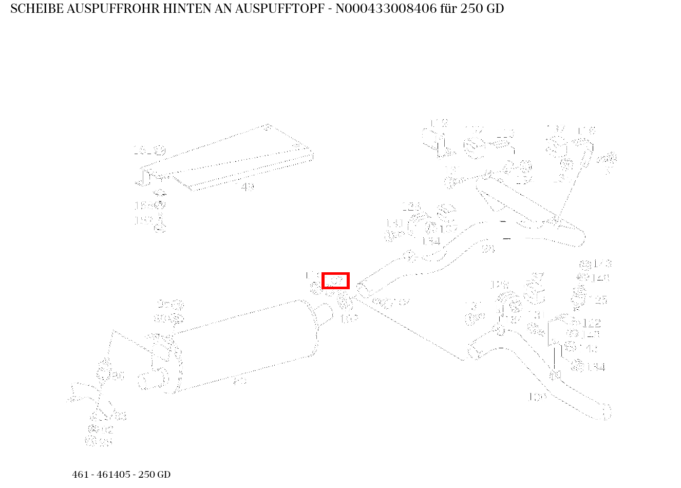 Scheibe AUSPUFFROHR HINTEN AN AUSPUFFTOPF 250 GD 461 Scheibe AUSPUFFROHR HINTEN AN AUSPUFFTOPF 250 GD 461