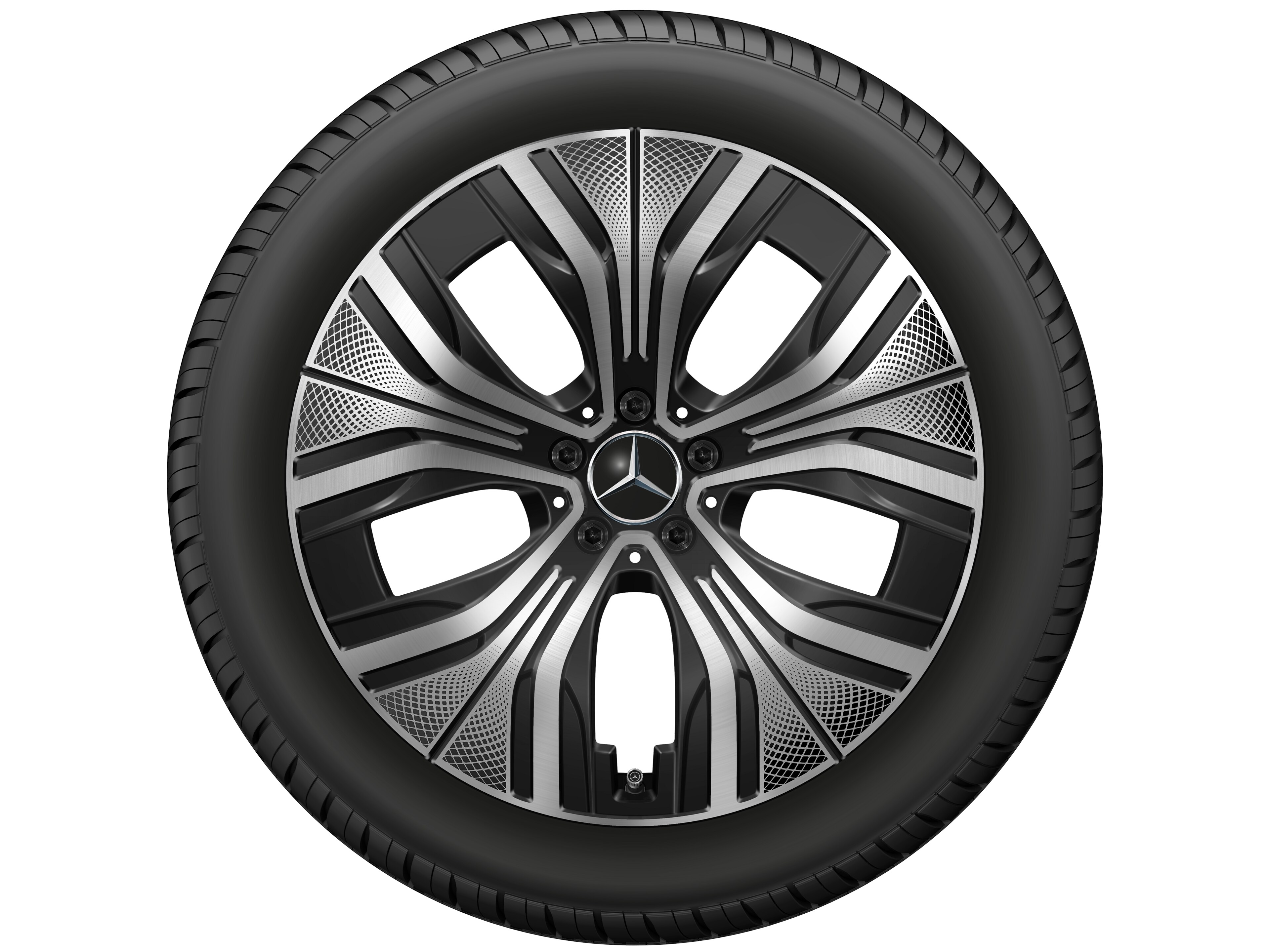5-Speichen-Rad, Aero, 20 Zoll, bedruckt 8,5 J x 20 ET 38,5, schwarz, glanzgedreht