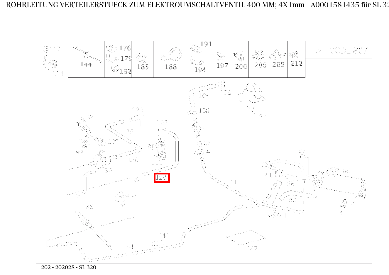 Rohrleitung VERTEILERSTUECK ZUM ELEKTROUMSCHALTVENTIL 400 MM; 4X1mm SL 320 202 Rohrleitung VERTEILERSTUECK ZUM ELEKTROUMSCHALTVENTIL 400 MM; 4X1mm SL 320 202