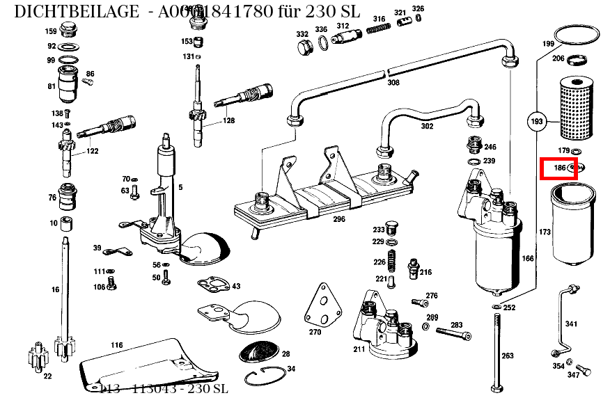 Dichtbeilage 230 SL 113