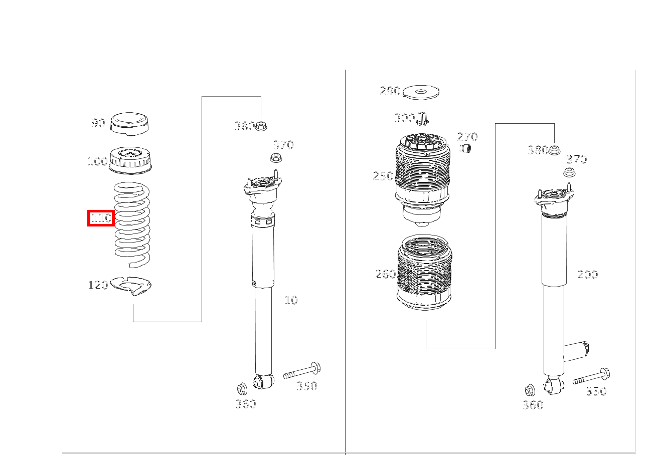 Hinterfeder FARBKENNZEICHNUNG: 1 X ROT / 1 X GRUEN CLS 250 d 4MATIC Coupé BCA 218