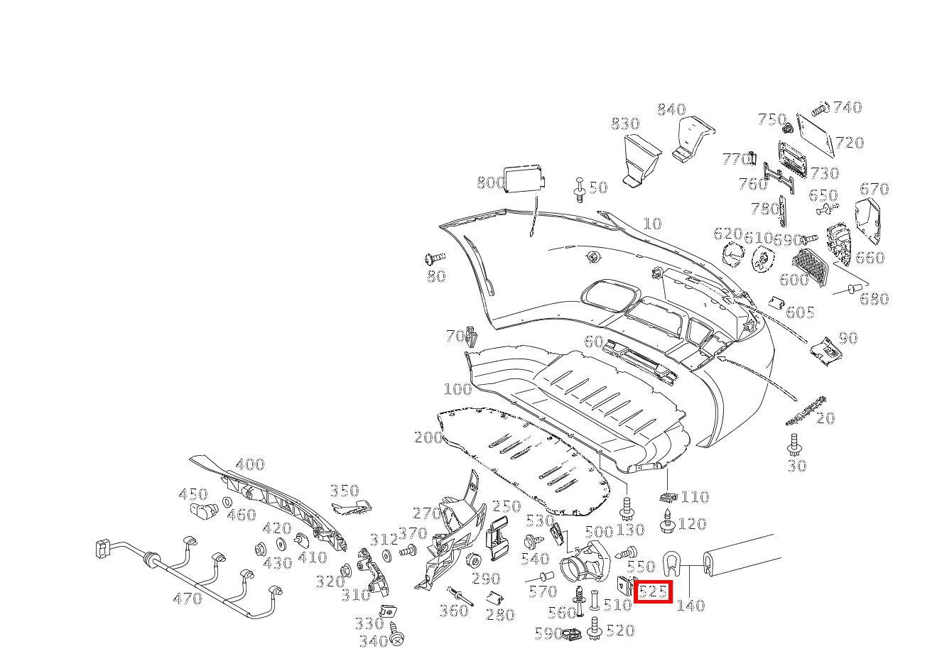 KUNSTSTOFFMUTTER BEFESTIGUNG ENDROHRBLENDE SLS AMG GT Roadster Final Edition 197