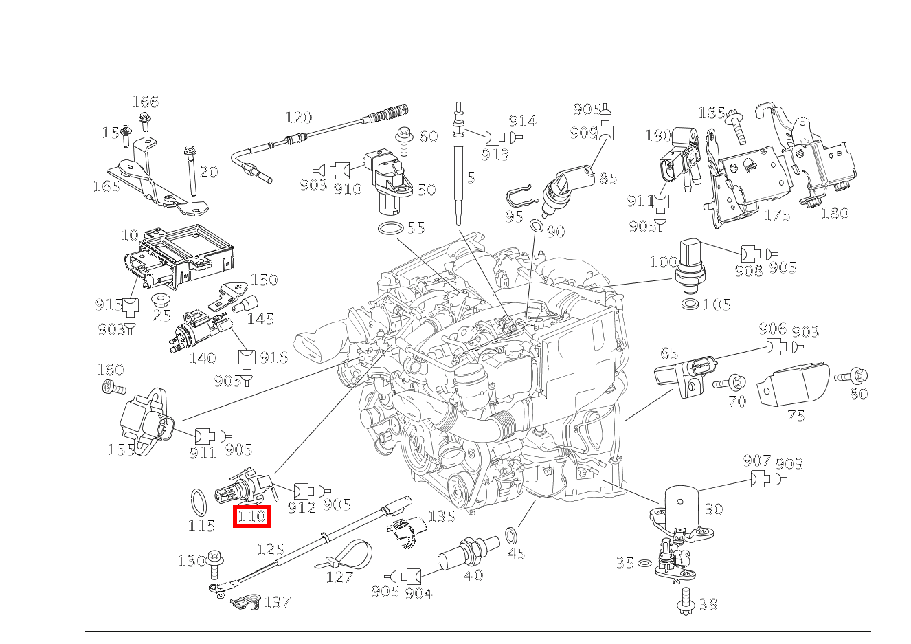 Temperatursensor Ansaugluftdrosselung G 300 CDI/4X4/3428 Lang 461
