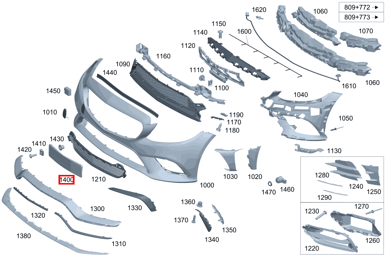 Kennzeichenblende An Stoßfänger Mitte C 220 d 238