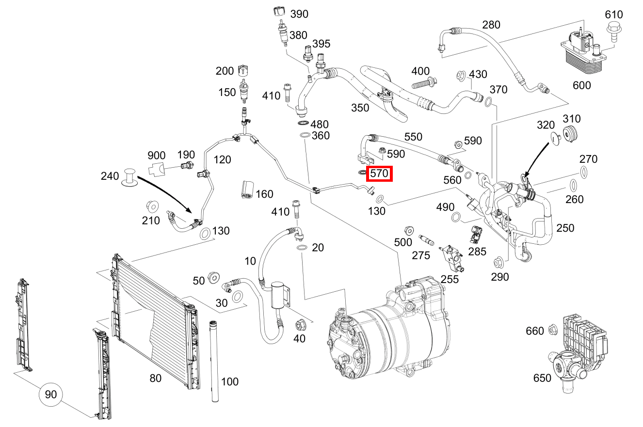 PROFILDICHTRING ROHRLEITUNG AN KAELTEKOMPRESSOR CLA 117, GLA 156 