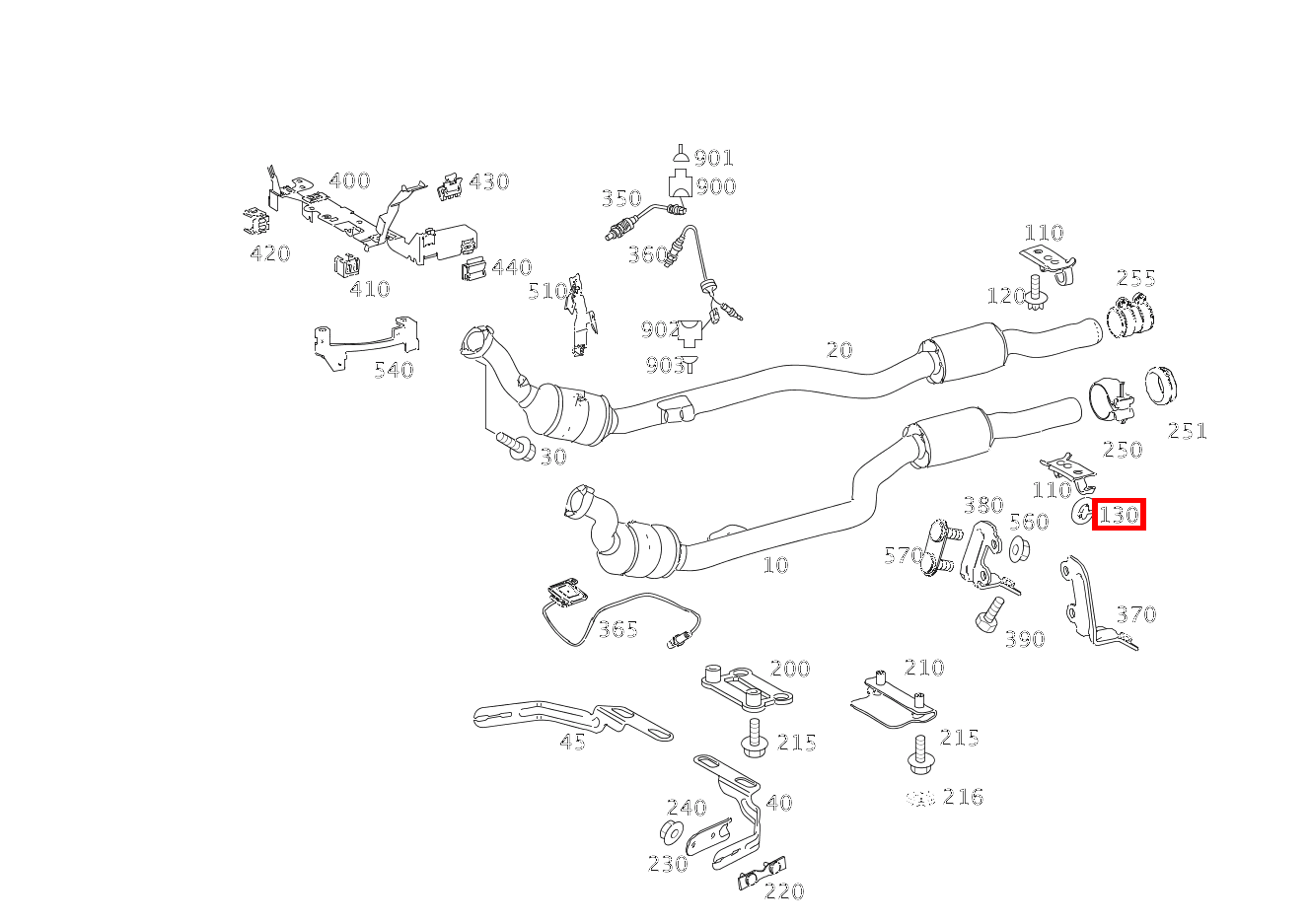 ELASTOMERAUFHAENGUNG Links und rechts S 550 Limousine lang BCA 221