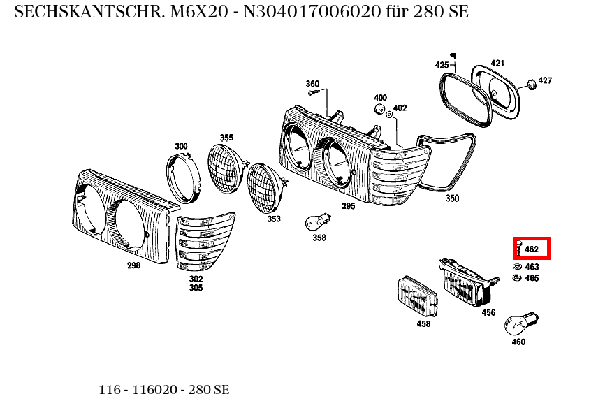 Sechskantschraube M6X20 280 SE 116