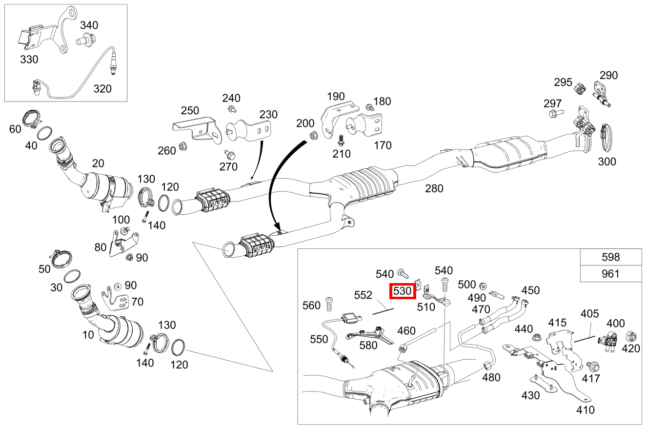 Lasche Druckleitung Ottopartikelfilter Mercedes-AMG GLC 43 4MATIC Coupé 253