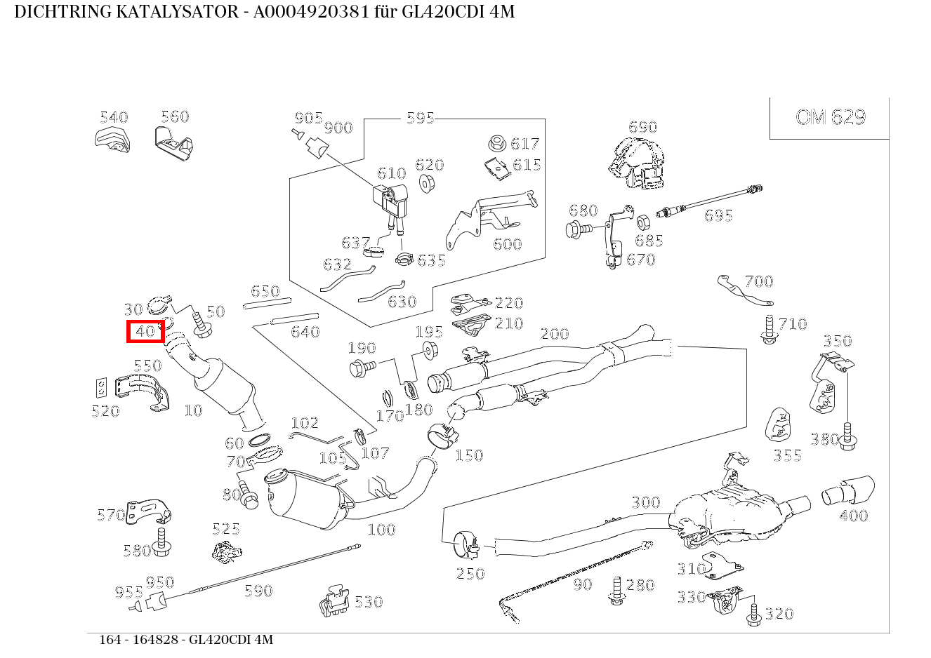 Dichtring KATALYSATOR GL420CDI 4M 164 Dichtring KATALYSATOR GL420CDI 4M 164