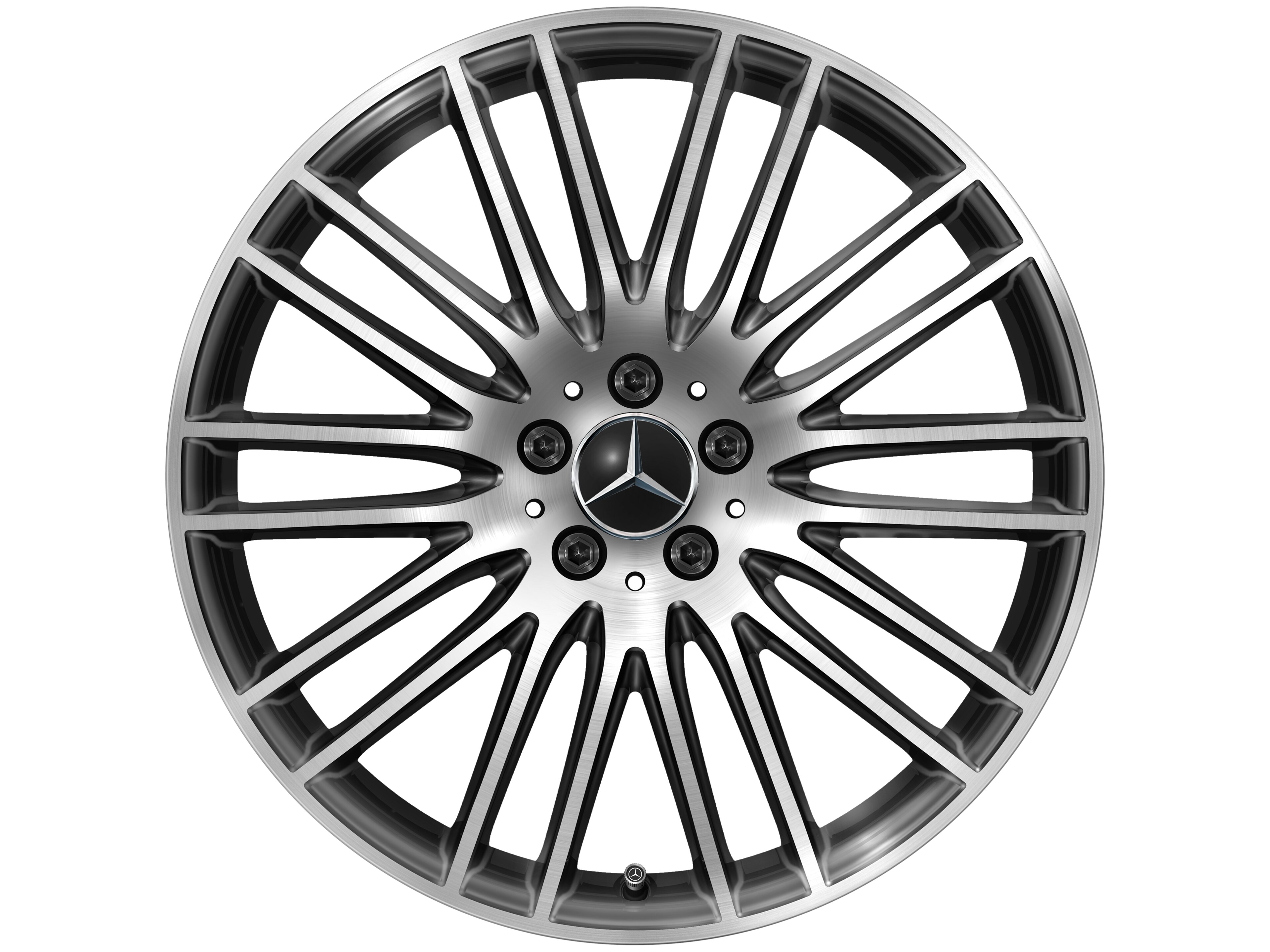 Mercedes-Benz - Vielspeichen-Rad, 20 Zoll 8,5 J x 20 ET 34,5, schwarz, glanzgedreht