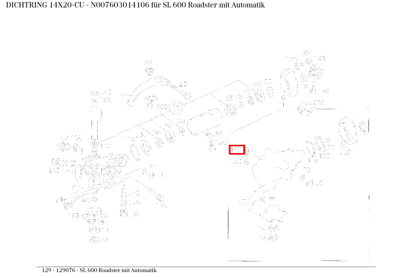 Dichtring 14X20-CU SL 600 Roadster mit Automatik 129