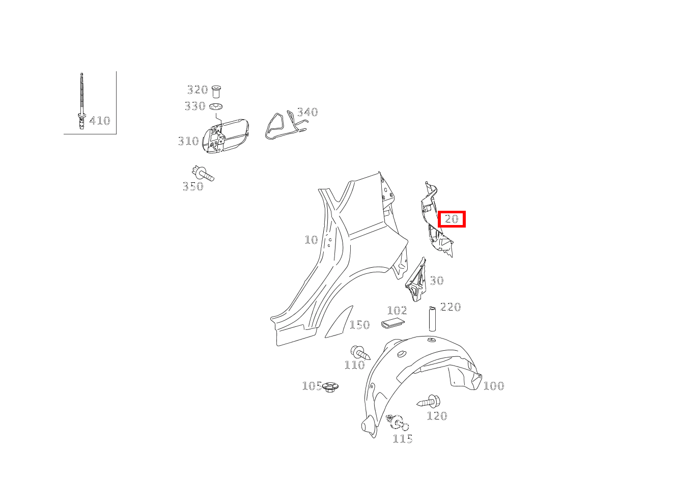 Versteifung AUFNAHME HECKLEUCHTE LINKS A 160 BlueEFFICIENCY Limousine 205 Versteifung AUFNAHME HECKLEUCHTE LINKS A 160 BlueEFFICIENCY Limousine 205