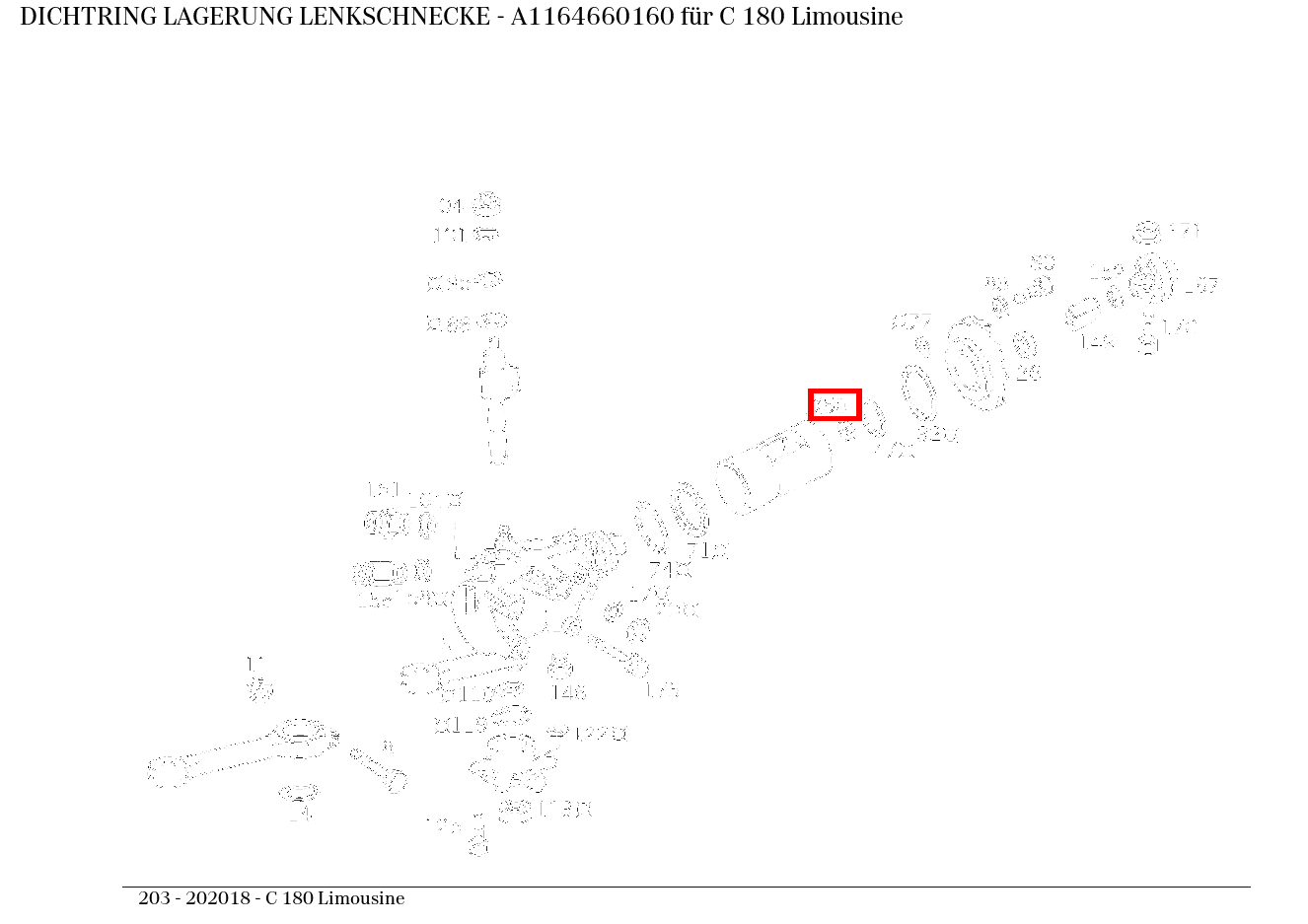 Dichtring LAGERUNG LENKSCHNECKE C 180 Limousine 203