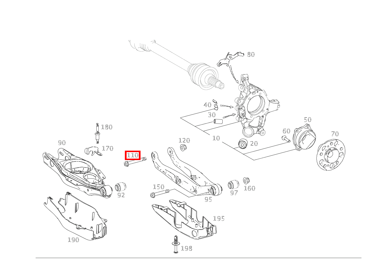 ZYLINDERSCHRAUBE Federlenker an Hinterachsträger CLS 55 AMG 219 ZYLINDERSCHRAUBE Federlenker an Hinterachsträger CLS 55 AMG 219