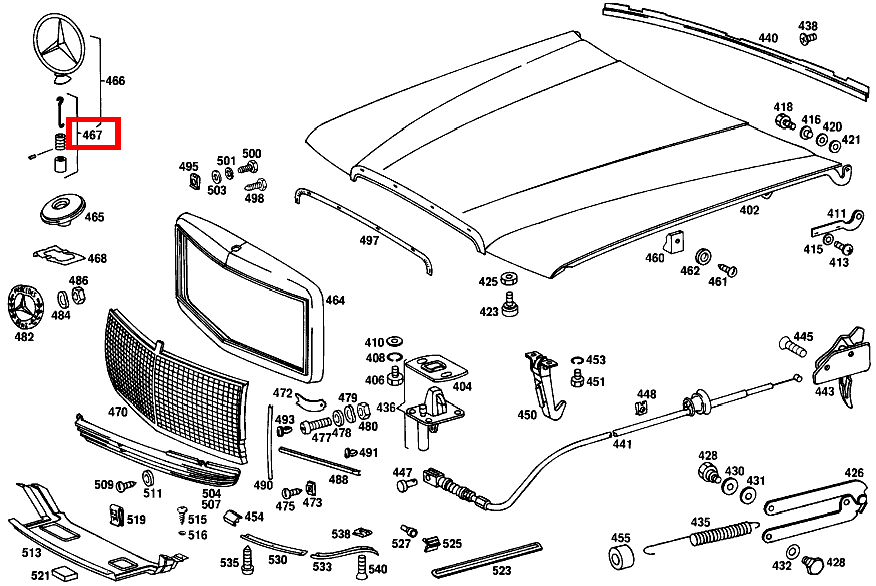 Reparatursatz OHNE MERCEDESSTERN 450 SEL 6.9 116