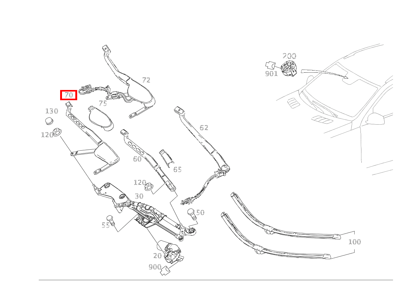 Wischerarm BEIFAHRERSEITE Mercedes-AMG GLE 43 4MATIC Coupé 293 Wischerarm BEIFAHRERSEITE Mercedes-AMG GLE 43 4MATIC Coupé 293