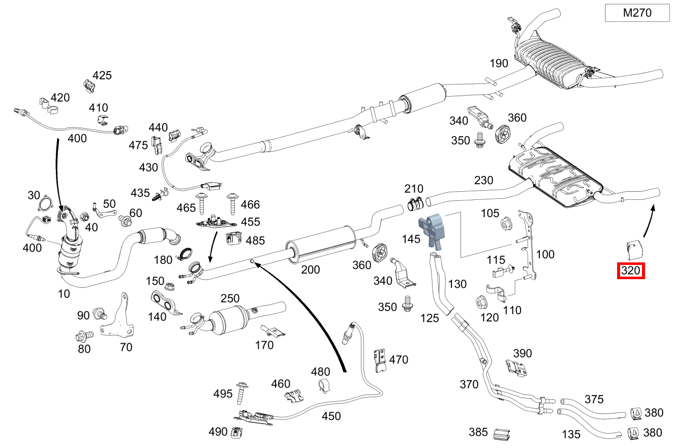 Endrohrblende Links CLA 250 4MATIC Coupé 117