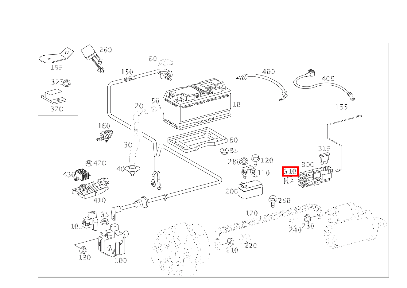 Sicherungseinsatz VORSICHERUNGSDOSE F33; 100A GL 500 4MATIC Off-Roader 164