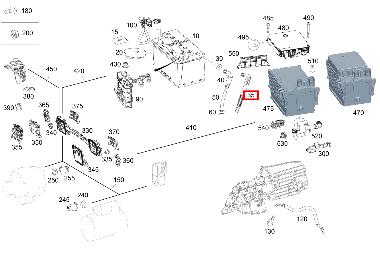 Entlüftungsschlauch Batterieentlüftung C 205, E 238, CLK 209 und  