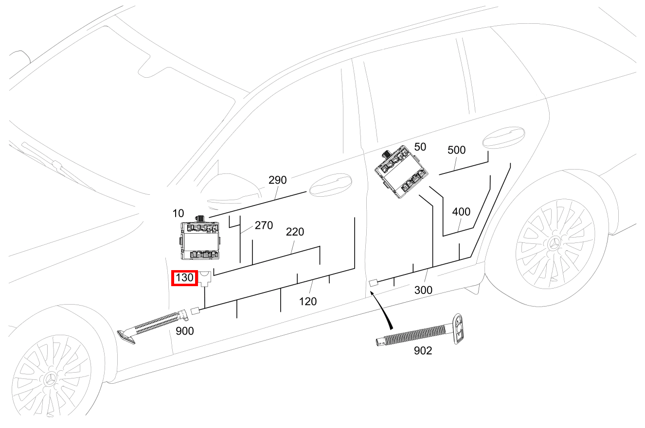 Kontaktbuchse Türsteuergerät vorn rechts N69/2; 12-PIN MQS C 220 d T-Modell 247 Kontaktbuchse Türsteuergerät vorn rechts N69/2; 12-PIN MQS C 220 d T-Modell 247