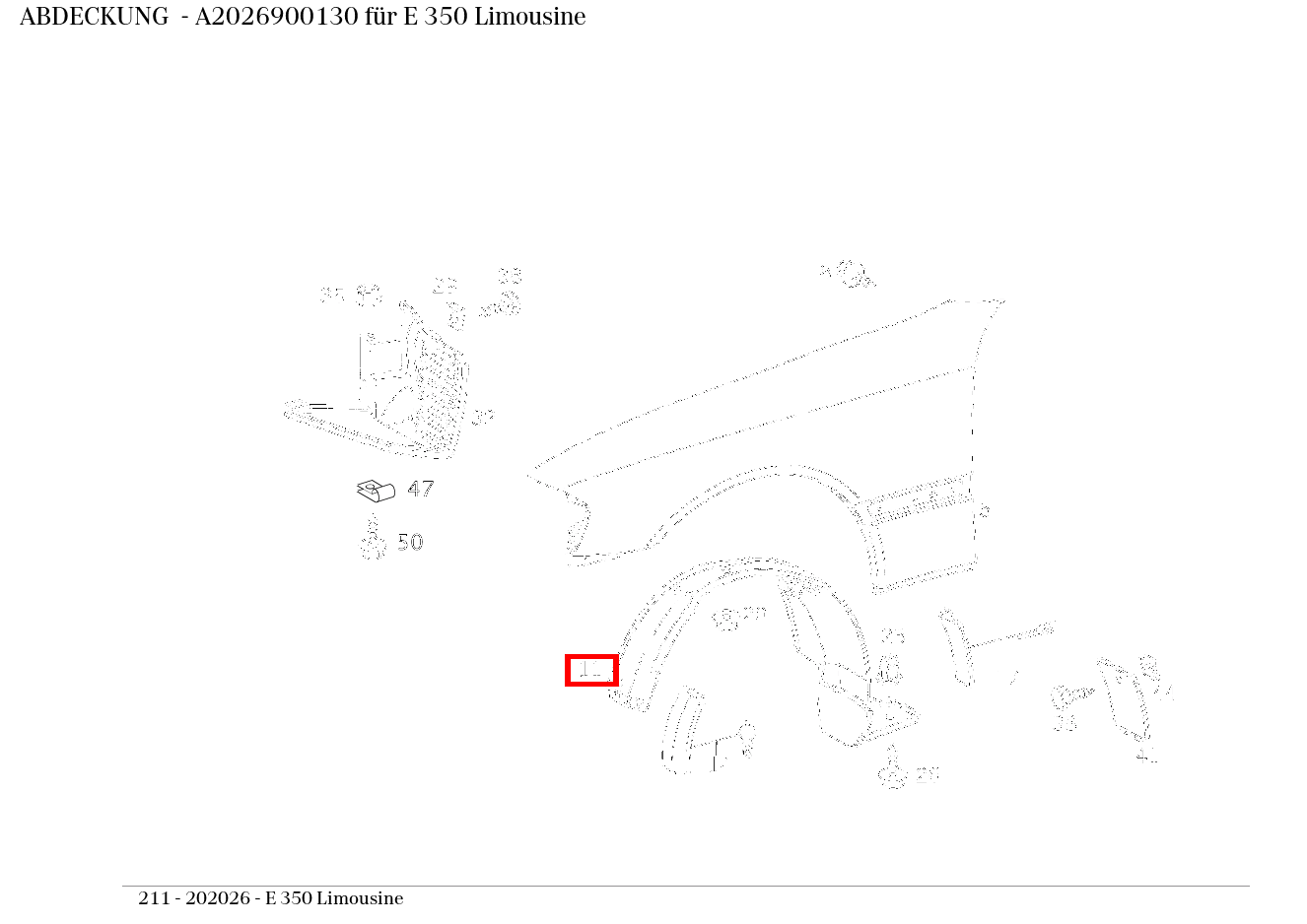Abdeckung E 350 Limousine 211