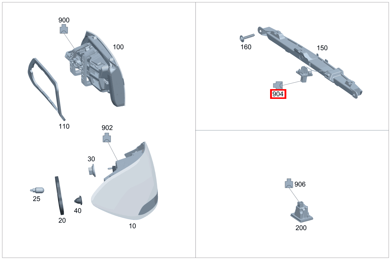 Stecker 3.Bremslicht E21; 3-PIN MQS GLC 220 d 4MATIC 254 Stecker 3.Bremslicht E21; 3-PIN MQS GLC 220 d 4MATIC 254