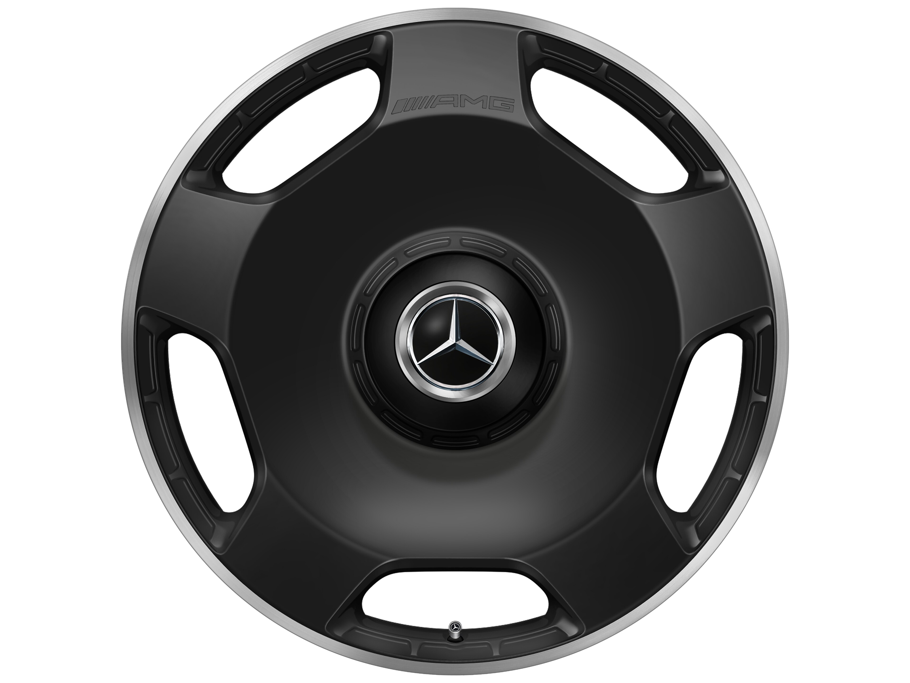 Mercedes-Benz -  AMG Schmiederadfelge im 5-Loch Design, 58,4 cm (23 Zoll), Felgenhorn glanzgedreht 10 J x 23 ET 45, schwarz matt