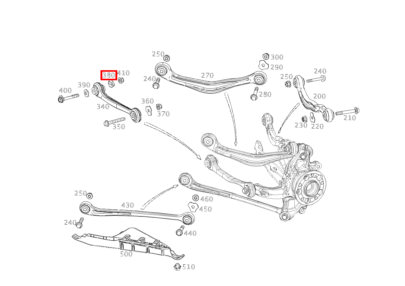 Anschlag SPURSTANGE AN HINTERACHSTRAEGER, LINKS UND RECHTS S 63 AMG 4MATIC+ Cabriolet 217 Anschlag SPURSTANGE AN HINTERACHSTRAEGER, LINKS UND RECHTS S 63 AMG 4MATIC+ Cabriolet 217